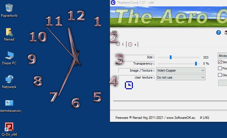 Die Aero Desktop Uhr, die richtig gut unter Windows 10 / 11 ausschaut!