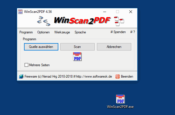 Eine Altarnative Scann Software ist WinScan2PDF!