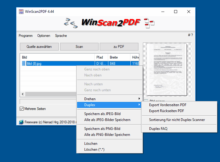 Mehrere Seiten scannen und zu PDF nachen fr alle Windows-Betriebssysteme!