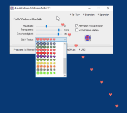 8 Maus Kugeln auf einem elastischen Gummiband