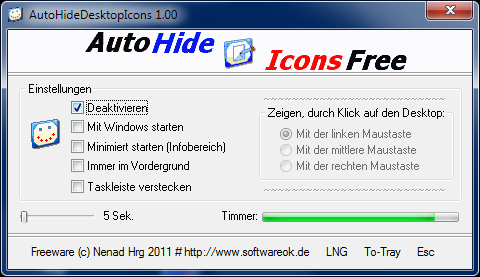 Auto Verstecken und Zeigen der Desktop-Icons