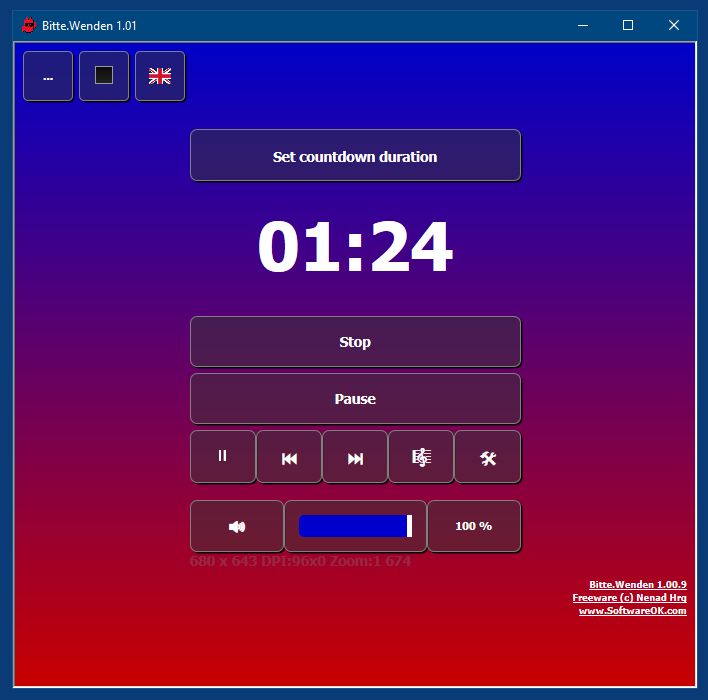 Anwendung fr Countdowns mit anpassbaren Funktionen