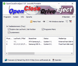 OpenCloseDriveEject 0 Laufwerke schnell Auswerfen und Schliessen 