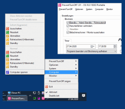 PC Ausschalt Timer und Prevent Turn Off