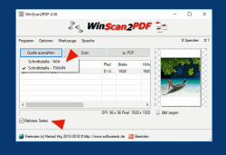 WinScan2PDF 3 Mehrere PDF Seiten mit TWAIN oder WIA 