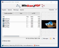 WinScan2PDF 4 Einzelne oder verschieden Bilder zusammenfassen zu einer Datei  